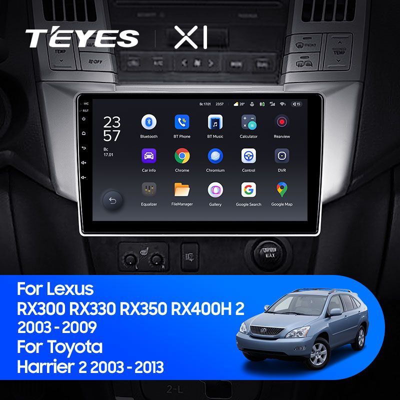Штатная магнитола Teyes X1 для Lexus RX300 RX330 RX350 RX400H 2003-2009 на Android 10