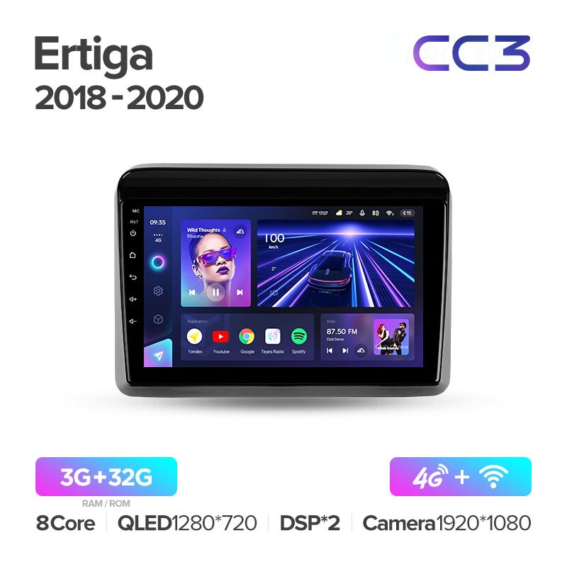 Штатная магнитола Teyes CC3 для Suzuki Ertiga 2018-2020 на Android 10