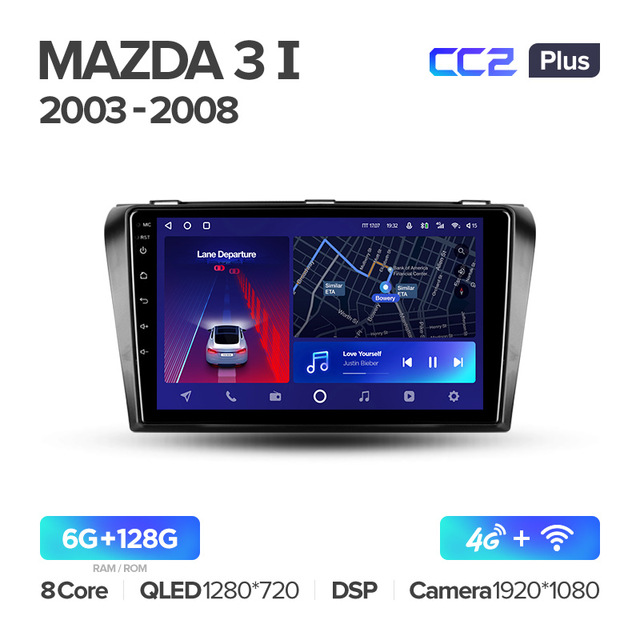 Штатная магнитола Teyes CC2PLUS для Mazda 3 BK 2003-2013 на Android 10