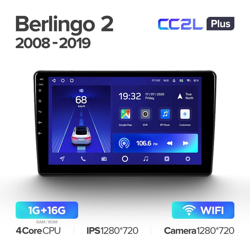 Штатная магнитола Teyes CC2L PLUS для Citroen Berlingo 2 B9 2008-2019 на Android 8.1