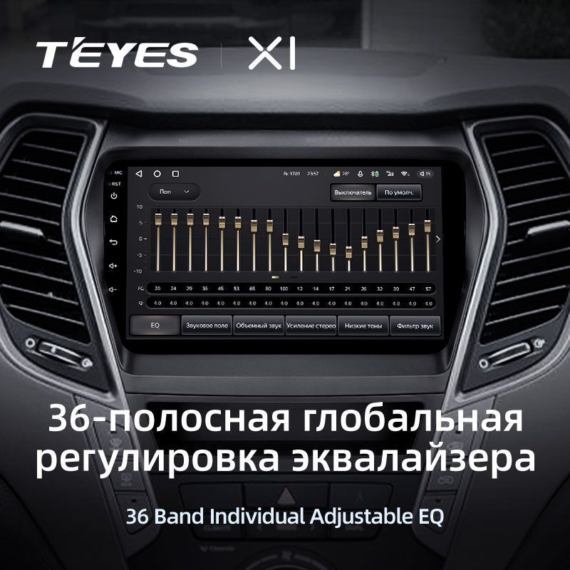 Штатная магнитола Teyes X1 для Hyundai Santa Fe 3 2013-2016 на Android 10