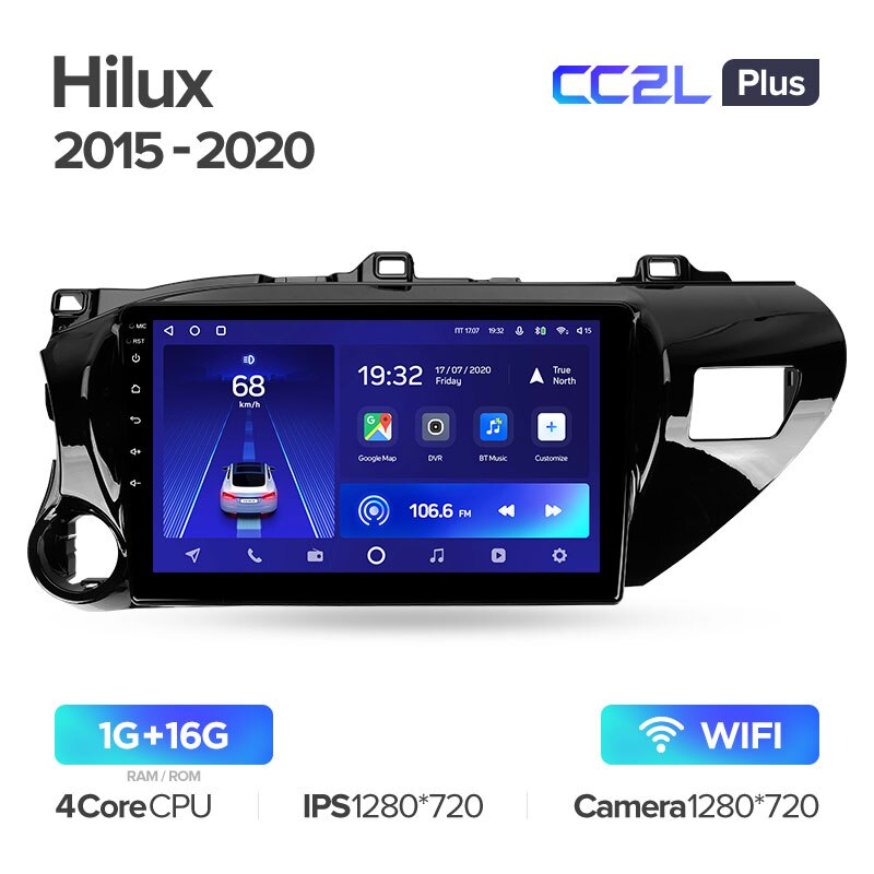 Штатная магнитола Teyes CC2L PLUS для Toyota Hilux Pick Up AN120 2015-2020 на Android 8.1