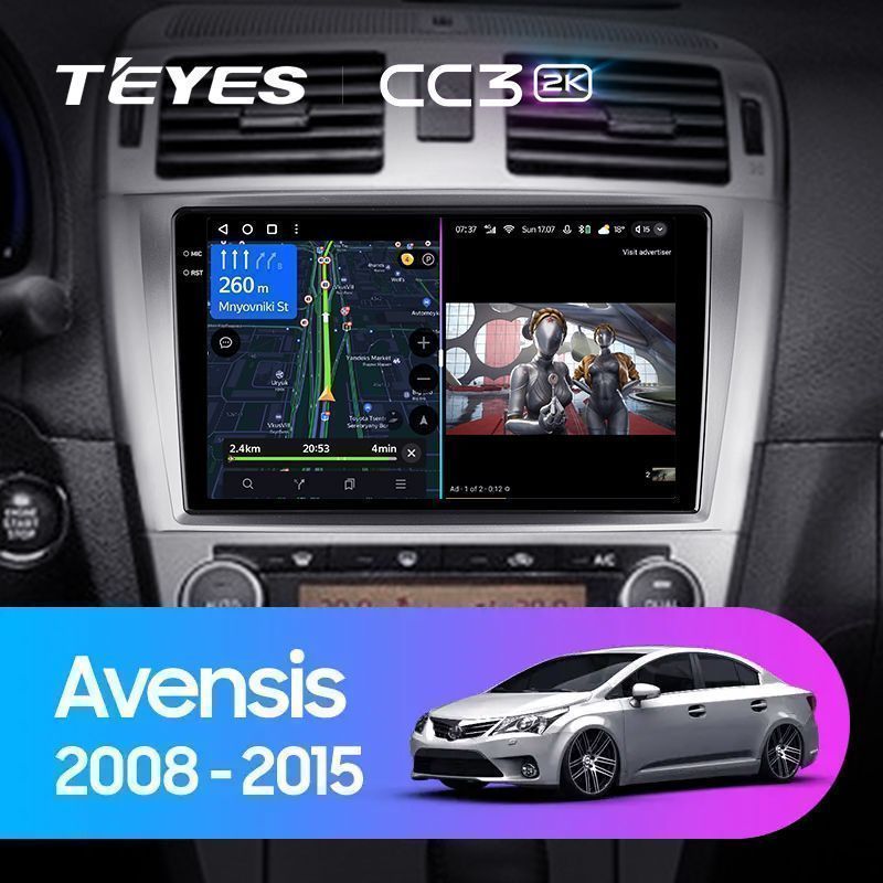 Штатная магнитола Teyes CC3 2K для Toyota Avensis 2011-2015 на Android 10