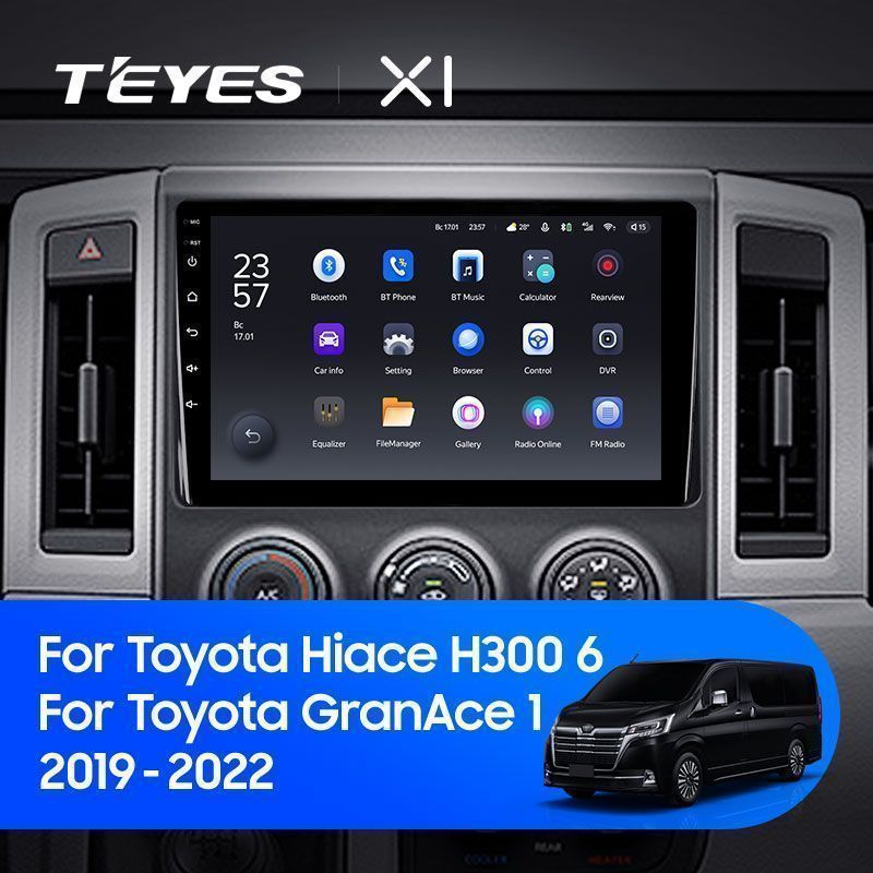 Штатная магнитола Teyes X1 для Toyota Hiace H300 VI GranAce 1 2019-2022 на Android 10