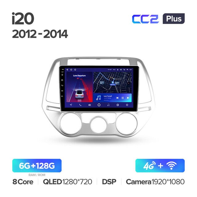Штатная магнитола Teyes CC2PLUS для Hyundai i20 PB 2012-2014 на Android 10