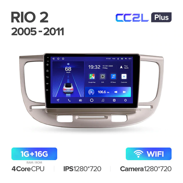 Штатная магнитола Teyes CC2L PLUS для Kia RIO2 2005 - 2011 на Android 8.1