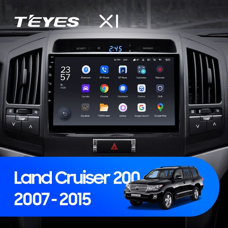 Штатная магнитола Teyes X1 для Toyota Land Cruiser 200 2007-2015 на Android 10