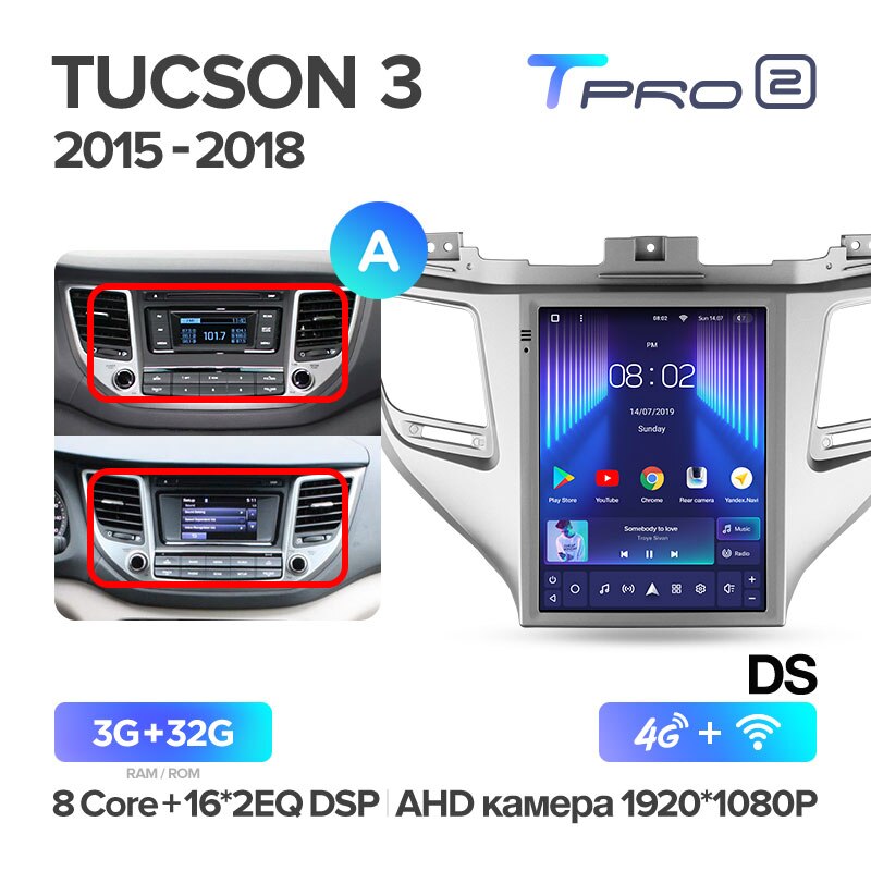 Штатная магнитола Teyes TPRO2 для Hyundai Tucson 3 2015-2018 на Android 10