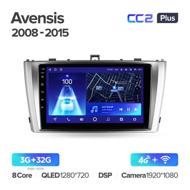 Штатная магнитола Teyes CC2PLUS для Toyota Avensis 2011-2015 на Android 10