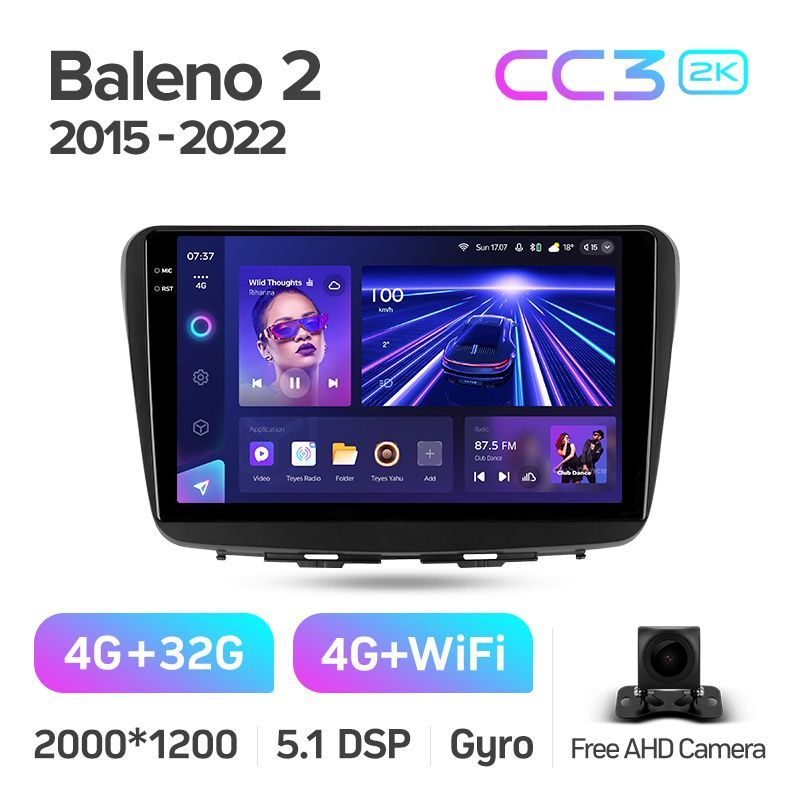 Штатная магнитола Teyes CC3 2K для Suzuki Baleno 2 2015-2022 на Android 10