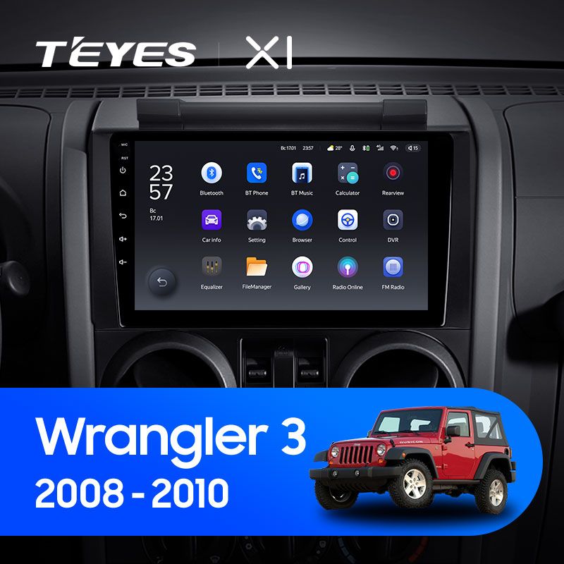 Штатная магнитола Teyes X1 для Jeep Wrangler 3 JK 2008-2010 на Android 10