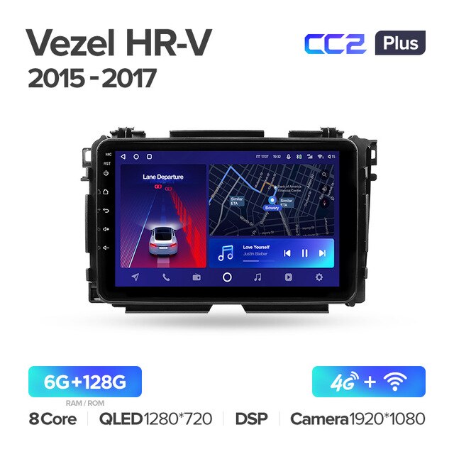 Штатная магнитола Teyes CC2PLUS для Honda Vezel HR-V HRV HR V 2015-2017 на Android 10
