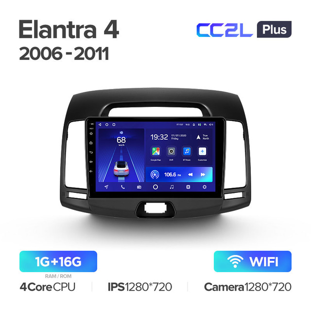 Штатная магнитола Teyes CC2L PLUS для Hyundai Elantra 4 HD 2006-2012 на Android 8.1