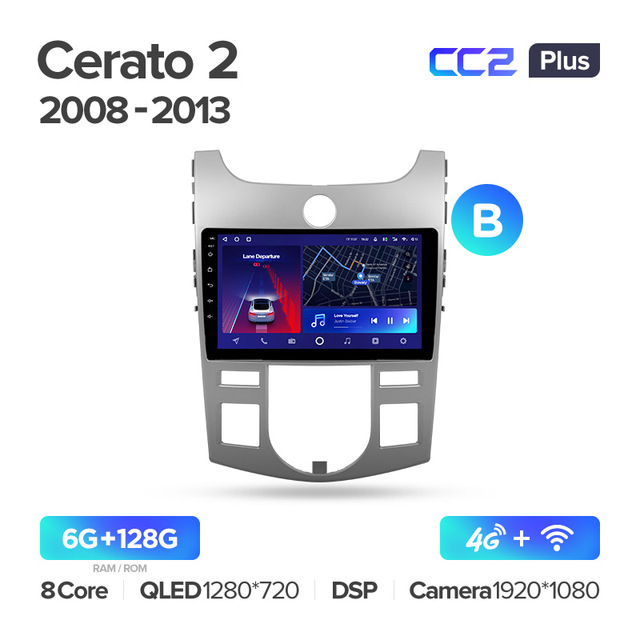 Штатная магнитола Teyes CC2PLUS для KIA Cerato 2 TD 2008-2013 на Android 10