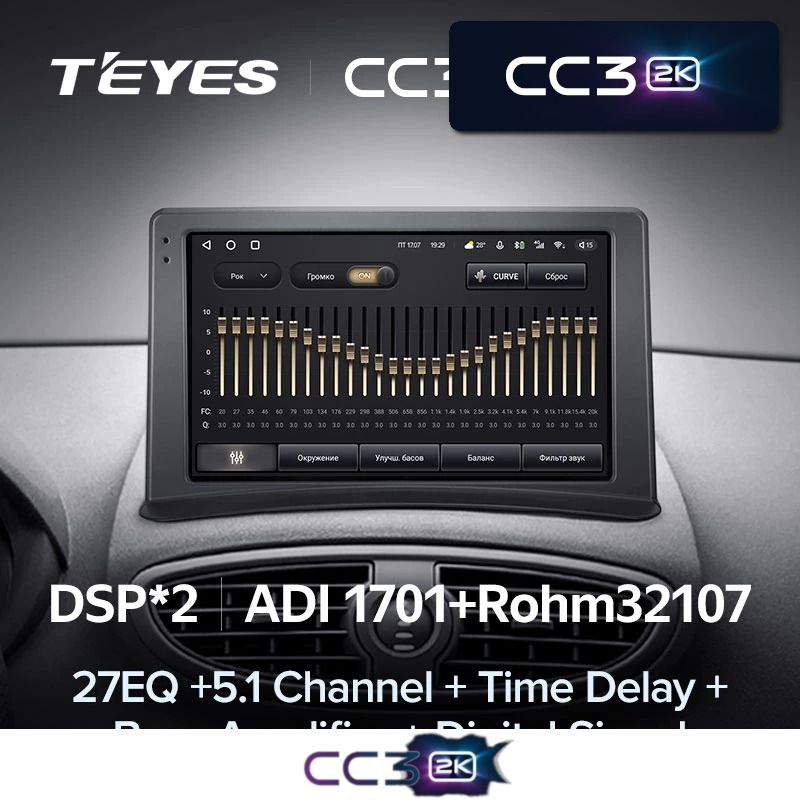 Штатная магнитола Teyes CC3 2K для Renault Clio 3 2005-2014 на Android 10