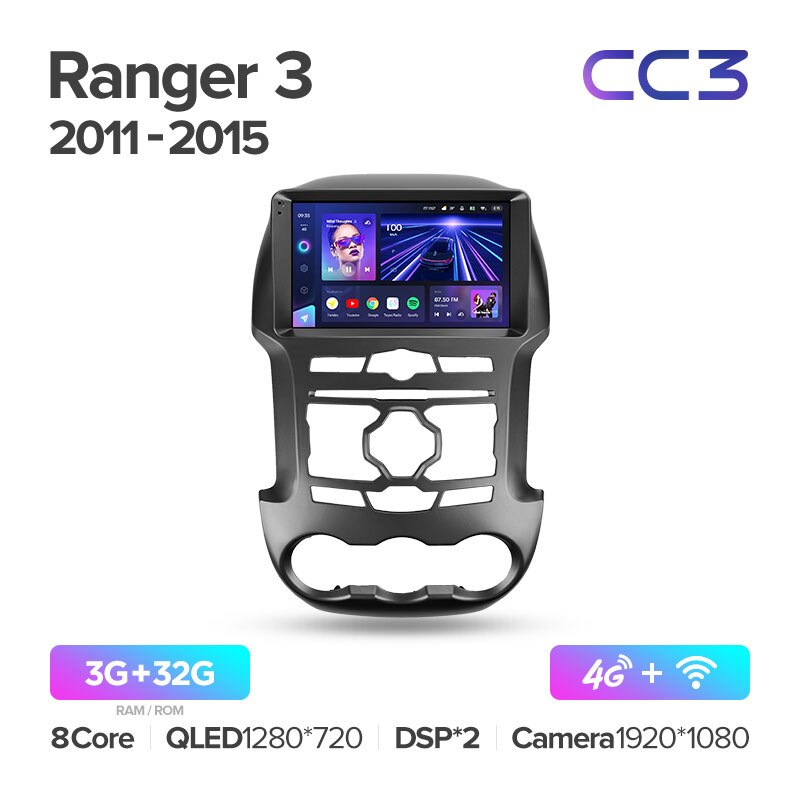 Штатная магнитола Teyes CC3 для Ford Ranger 3 2011-2015 на Android 10