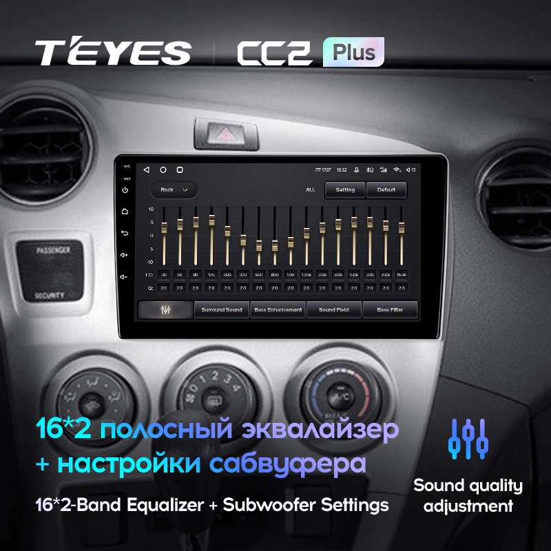 Штатная магнитола Teyes CC2PLUS для Toyota Matrix 2 E140 2008-2014 на Android 10