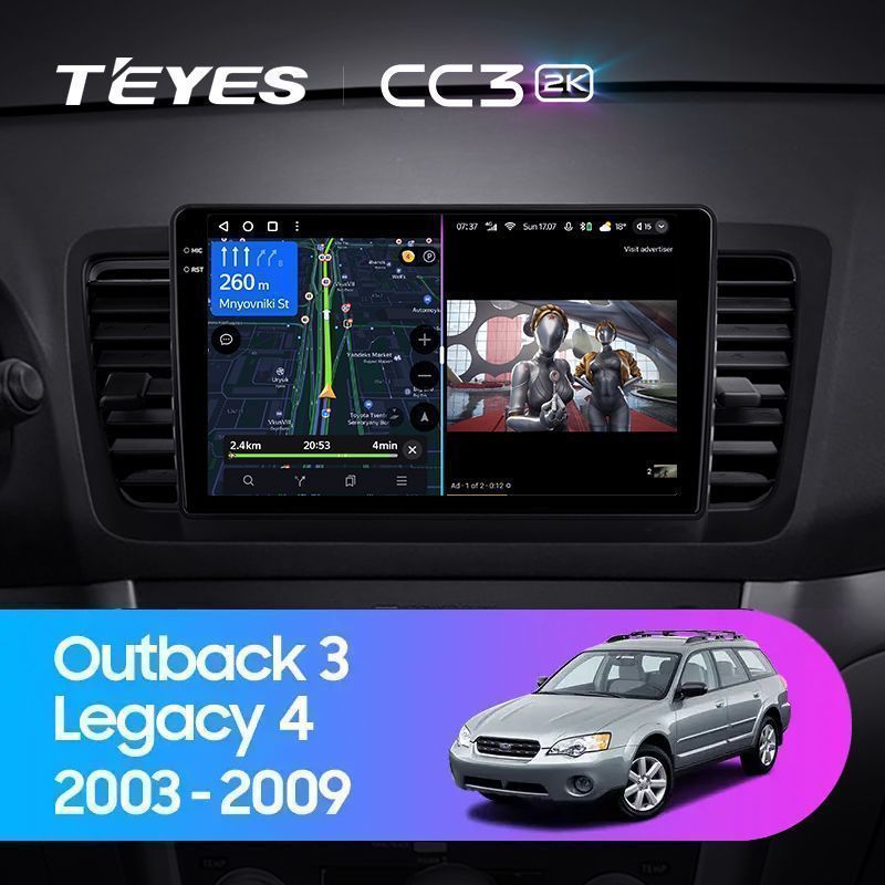 Штатная магнитола Teyes CC3 2K для Subaru Outback 3 Legacy 4 2003-2009