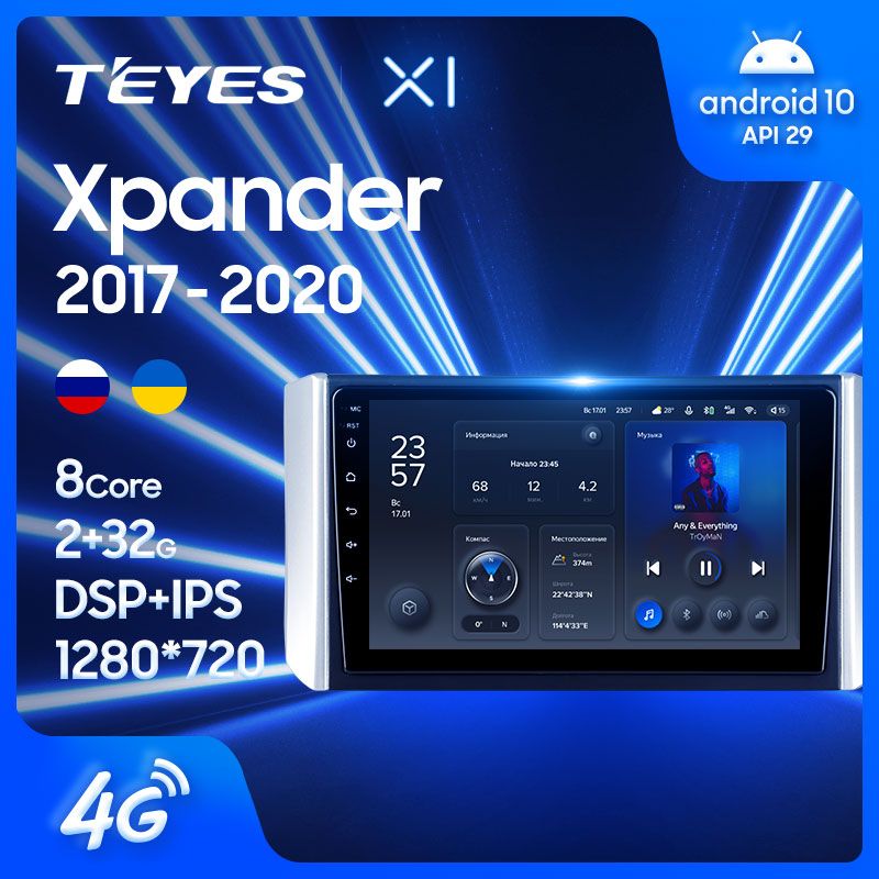 Штатная магнитола Teyes X1 для Mitsubishi Xpander 2017-2020 на Android 10
