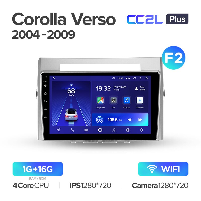 Штатная магнитола Teyes CC2L PLUS для Toyota Corolla Verso AR10 2004-2009 на Android 8.1
