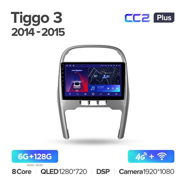 Штатная магнитола Teyes CC2PLUS для Chery Tiggo 3 2014-2015 на Android 10