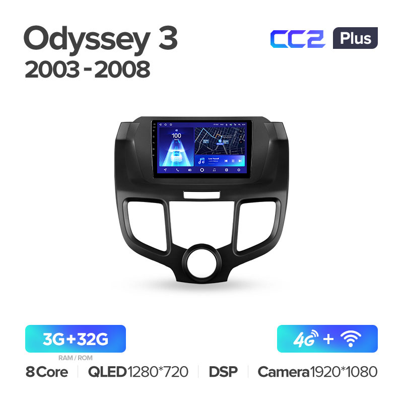Штатная магнитола Teyes CC2PLUS для Honda Odyssey 3 RL3 RL4 2003-2008 на Android 10