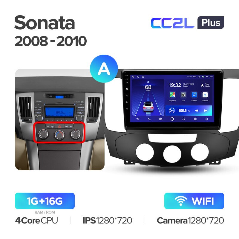 Штатная магнитола Teyes CC2L PLUS для Hyundai Sonata NF 2008-2010 на Android 8.1