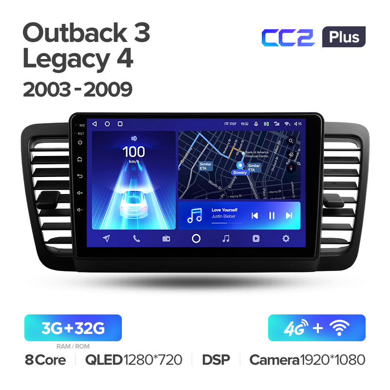 Штатная магнитола Teyes CC2PLUS для Subaru Outback 3 Legacy 4 2003-2009 на Android 10