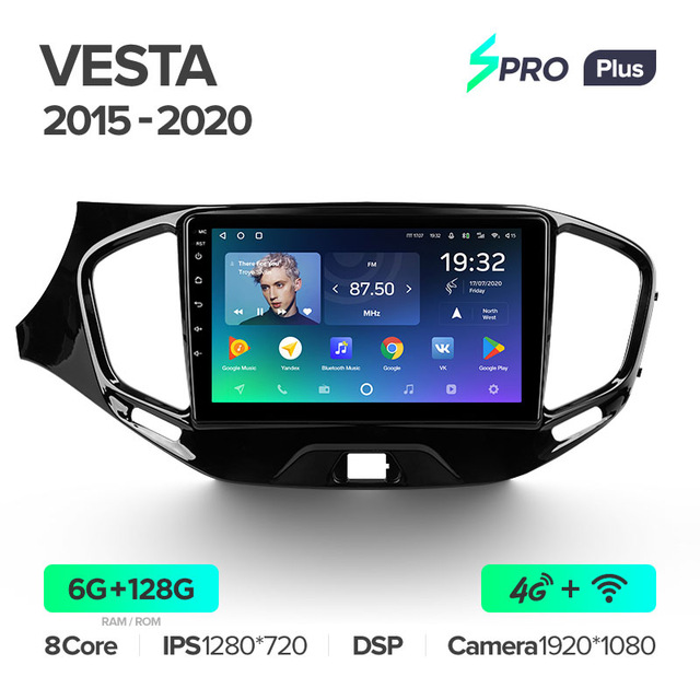 Штатная магнитола Teyes SPRO+ для LADA Vesta Cross Sport 2015-2019 на Android 10