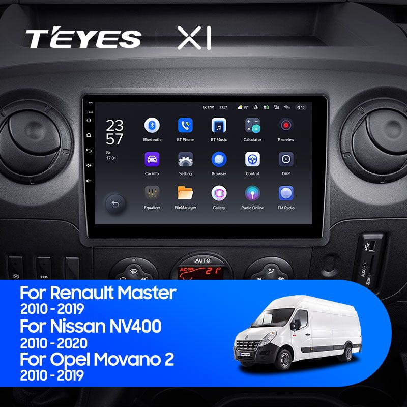 Штатная магнитола Teyes X1 для Nissan NV400 2010-2020 на Android 10