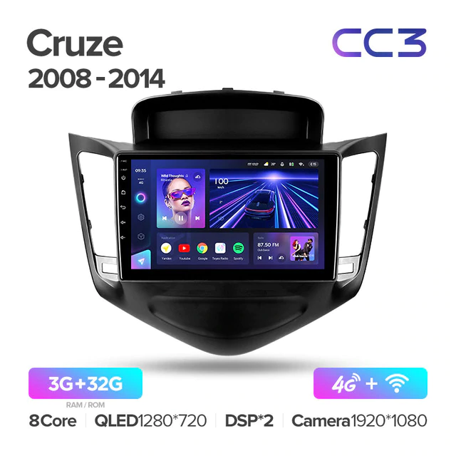 Штатная магнитола Teyes CC3 для Chevrolet Cruze J300 2008-2014 на Android 10