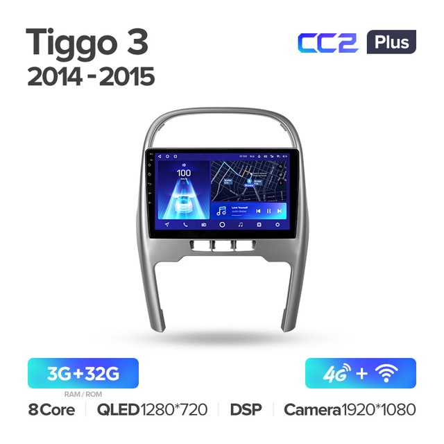 Штатная магнитола Teyes CC2PLUS для Chery Tiggo 3 2014-2015 на Android 10