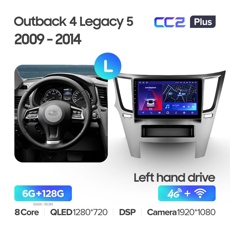 Штатная магнитола Teyes CC2PLUS для Subaru Outback 4 Legacy 5 2009-2014 на Android 10