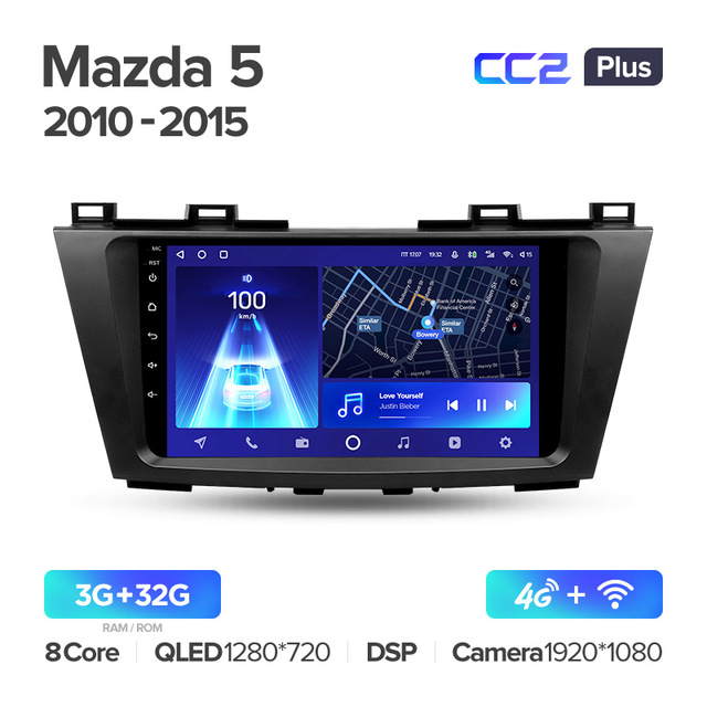 Штатная магнитола Teyes CC2PLUS для Mazda 5 II CW 2010-2015 на Android 10