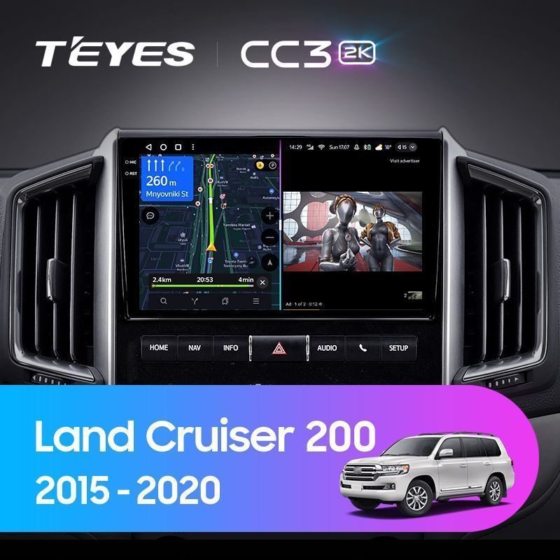 Штатная магнитола Teyes CC3 2K для Toyota Land Cruiser LC 79 2007-2020 на Android 10