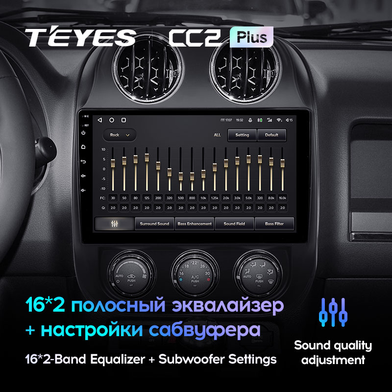 Штатная магнитола Teyes CC2PLUS для Jeep Compass MK 2009-2015 на Android 10