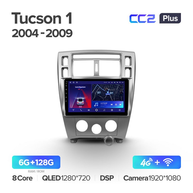 Штатная магнитола Teyes CC2PLUS для Hyundai Tucson 1 2004-2009 на Android 10