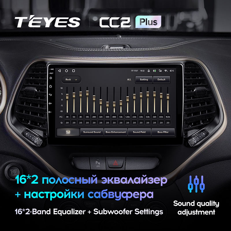 Штатная магнитола Teyes CC2PLUS для Jeep Cherokee 5 KL 2014-2018 на Android 10