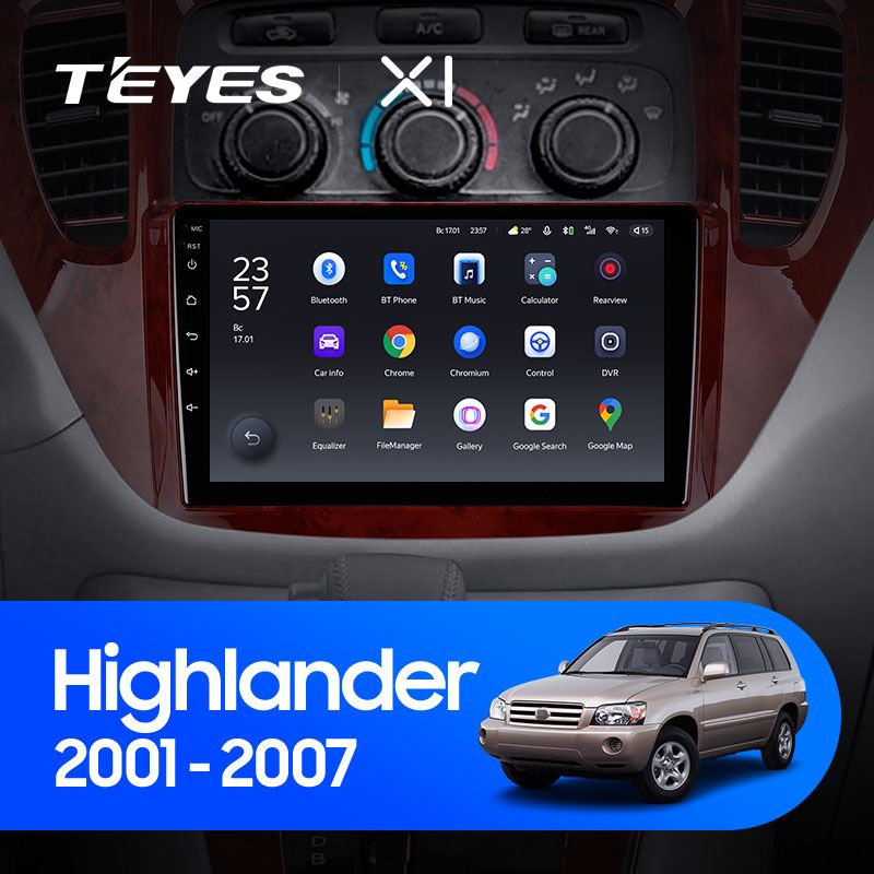 Штатная магнитола Teyes X1 для Toyota Highlander 1 XU20 2001-2007 на Android 10