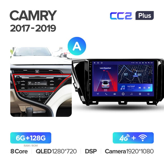 Штатная магнитола Teyes CC2PLUS для Toyota Camry 8 XV 70 2017-2019 на Android 10