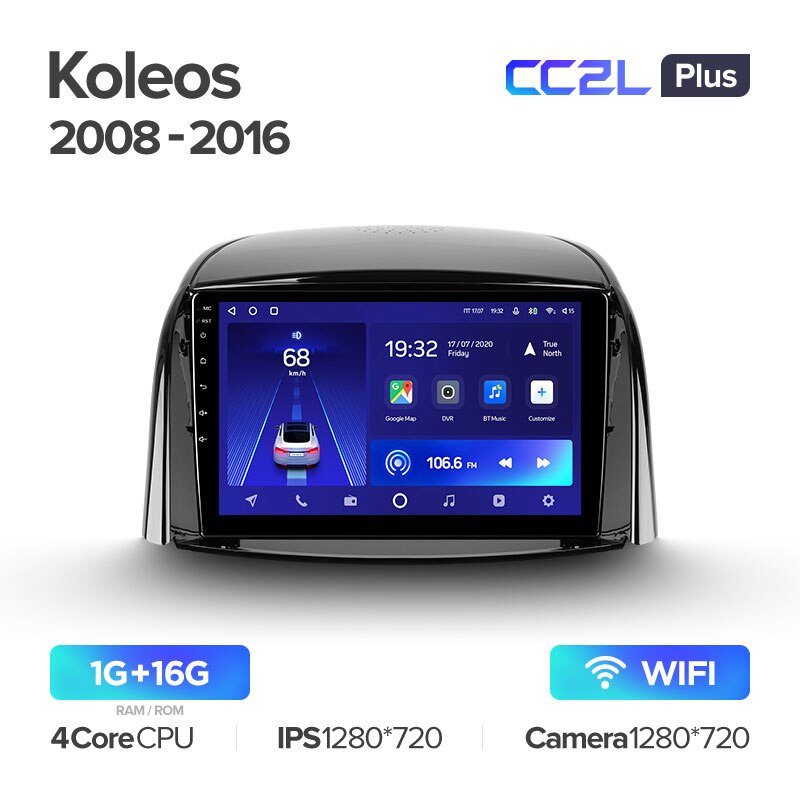 Штатная магнитола Teyes CC2L PLUS для Renault Koleos 2008-2016 на Android 8.1