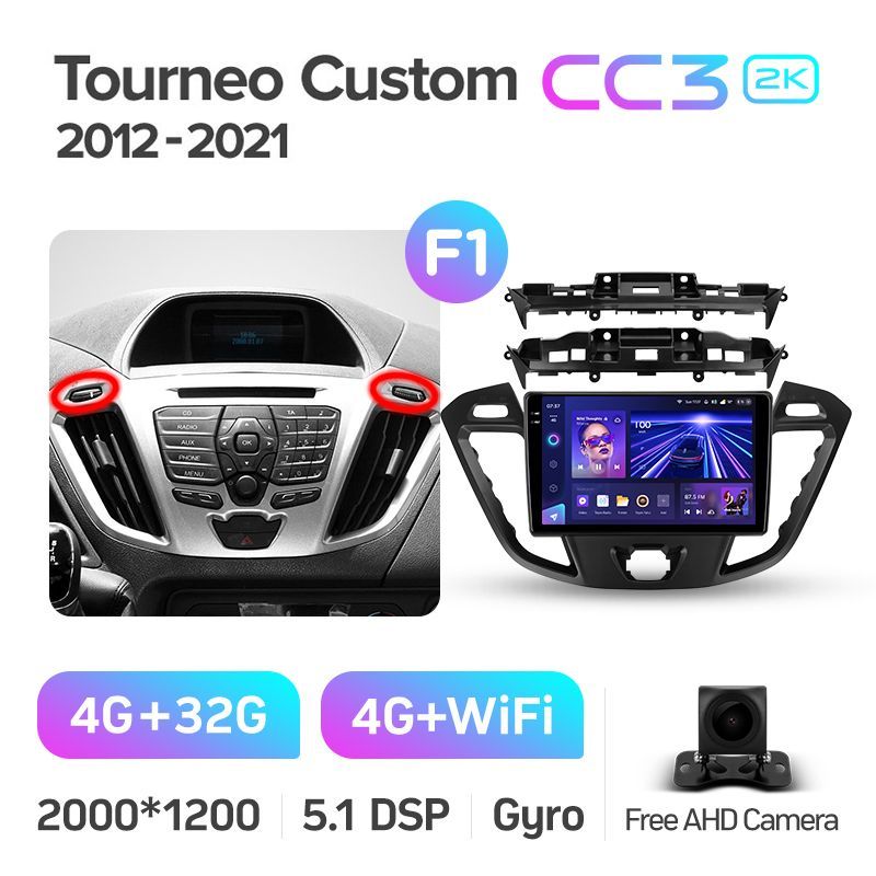 Штатная магнитола Teyes CC3 2K для Ford Tourneo Custom 1 2012-2021 на Android 10
