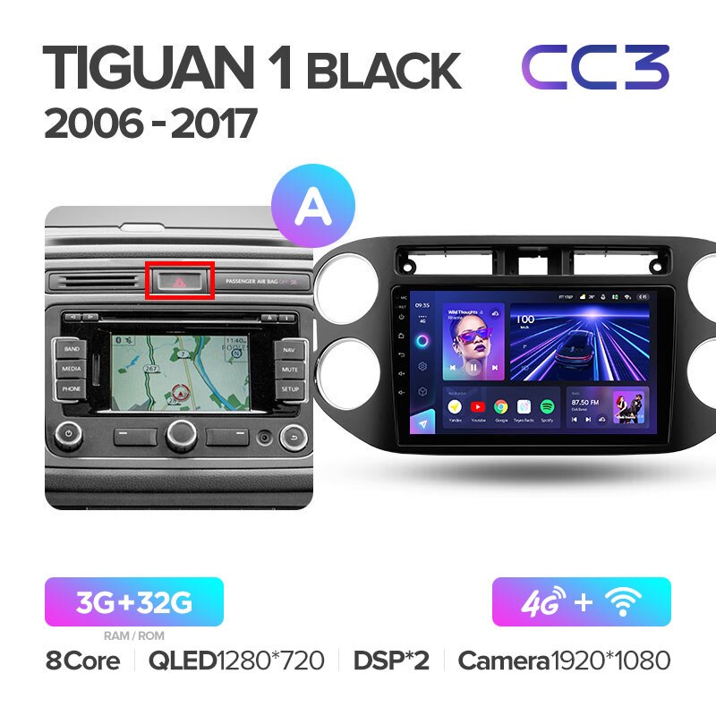 Штатная магнитола Teyes CC3 для Volkswagen Tiguan 1 2006-2017 на Android 10