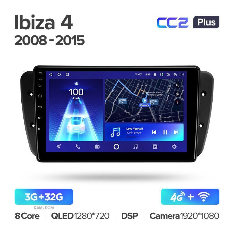Штатная магнитола Teyes CC2PLUS для SEAT Ibiza 6J 2008-2015 на Android 10