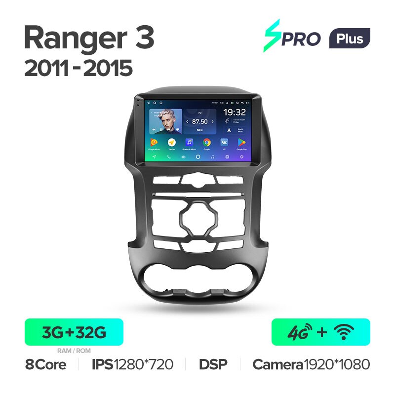 Штатная магнитола Teyes SPRO+ для Ford Ranger 3 2011-2015 на Android 10
