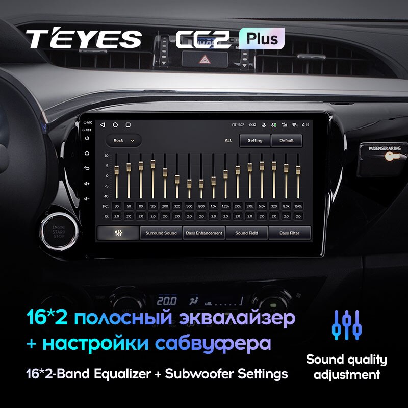 Штатная магнитола Teyes CC2PLUS для Toyota Hilux Pick Up AN120 2015-2020 на Android 10
