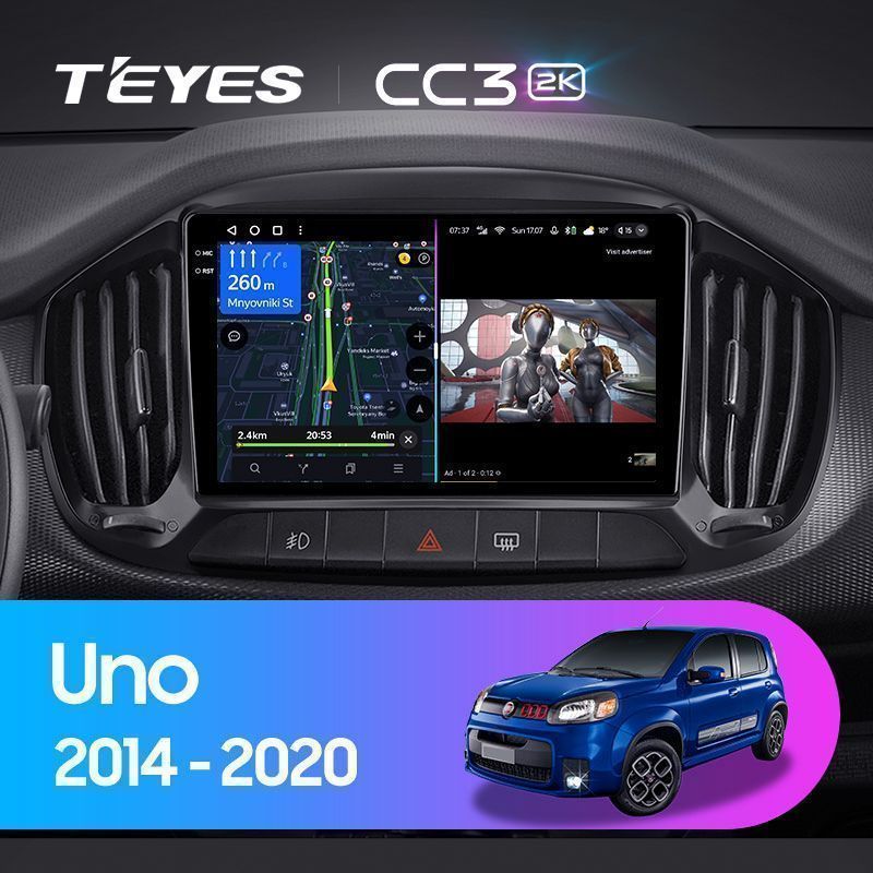 Штатная магнитола Teyes CC3 2K для Fiat Uno 2014-2020 на Android 10