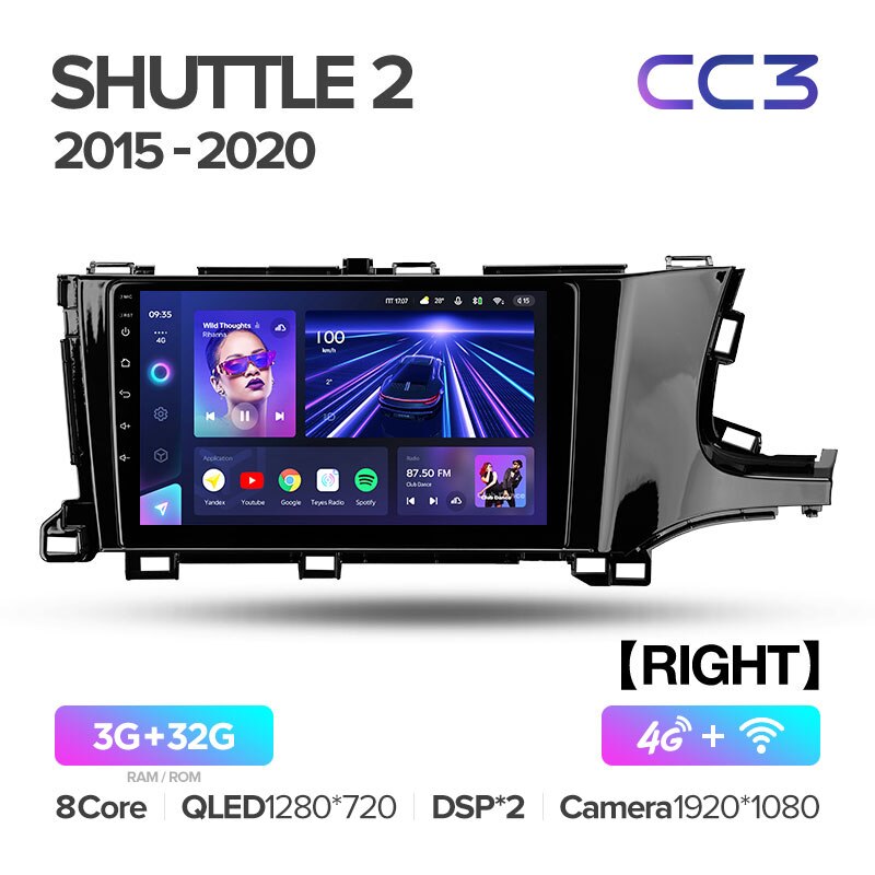 Штатная магнитола Teyes CC3 для Honda Shuttle 2 2015-2020 Right hand driver на Android 10