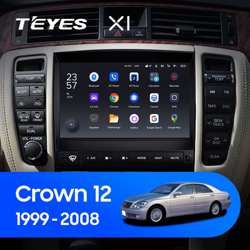 Штатная магнитола Teyes X1 для Toyota Crown 12 S180 1999-2008 на Android 10