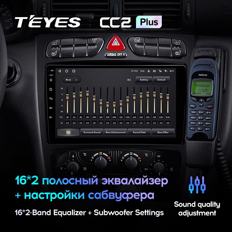 Штатная магнитола Teyes CC2PLUS для Mercedes-Benz C/CLK Class 2000-2005 на Android 10